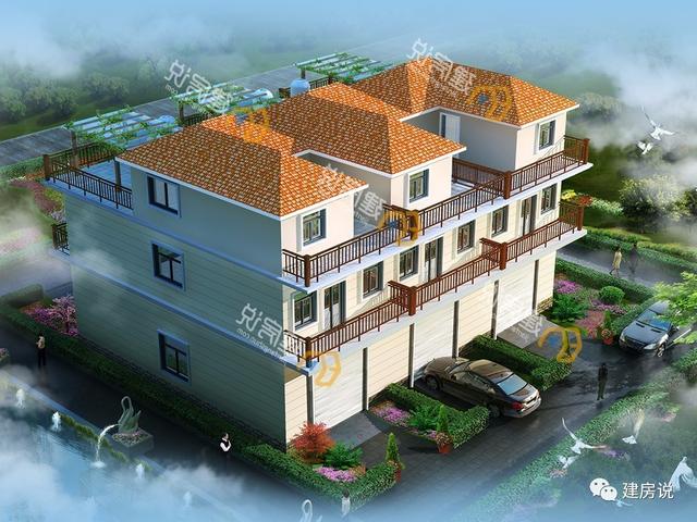 多露臺(tái)農(nóng)村連排別墅，單戶面寬6米商住兩用