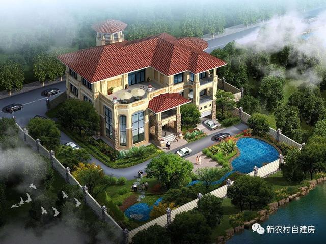 500萬的農(nóng)村豪宅，泳池園林，這配置只有村長家建的起