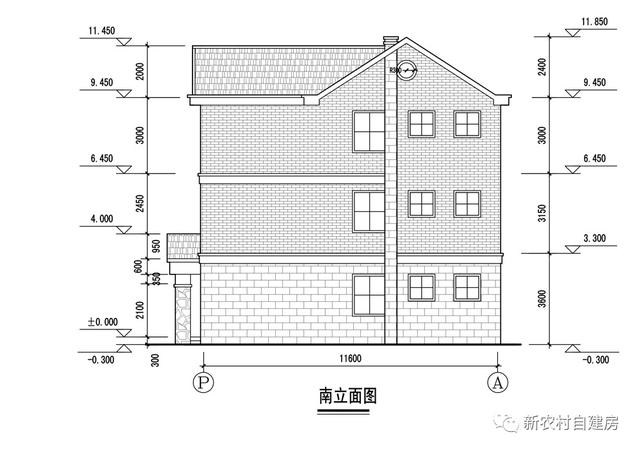 9x12米鄉(xiāng)村三層別墅設(shè)計，單家獨院含平面圖和立面圖