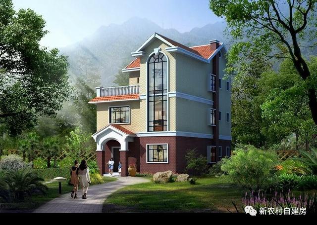 9x12米鄉(xiāng)村三層別墅設(shè)計，單家獨院含平面圖和立面圖
