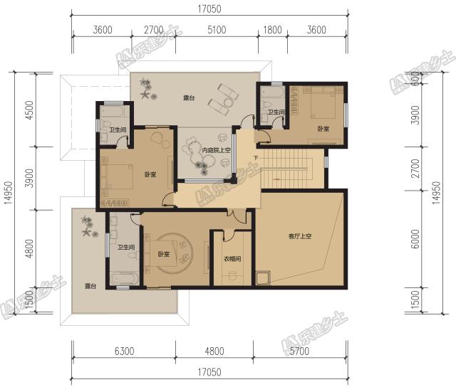 二層簡約別墅，設(shè)計過渡平臺及內(nèi)庭院，讓居住更愜意