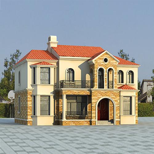 13×8米2廳5室?guī)组g托斯卡納風(fēng)格二層別墅方案圖