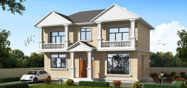 7×13米外置廚房，4室2廳農(nóng)村別墅二層房屋方案圖