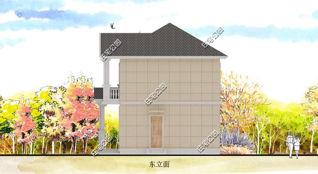 7×13米外置廚房，4室2廳農(nóng)村別墅二層房屋方案圖