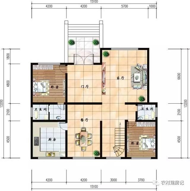 15.1×13.2米三層農(nóng)村別墅，漂亮的讓人瘋狂模仿