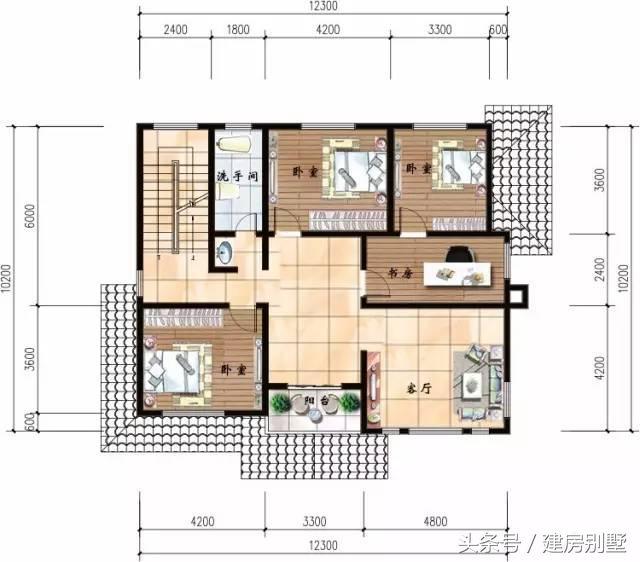 13.7×10.2米二層農(nóng)村別墅，閨房連著書屋，錦繡添香