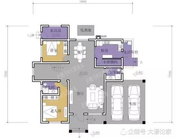 帶開放式車庫(kù)的二層農(nóng)村別墅，真石漆外墻被點(diǎn)贊