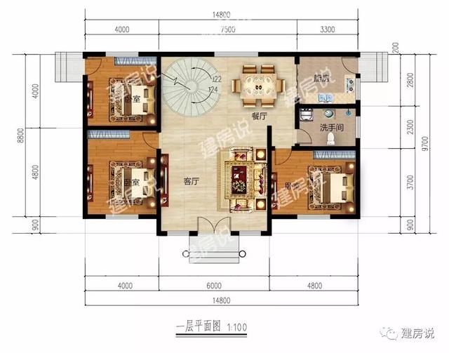 帶旋轉(zhuǎn)樓梯的二層農(nóng)村別墅，十里八鄉(xiāng)都喜歡的戶型