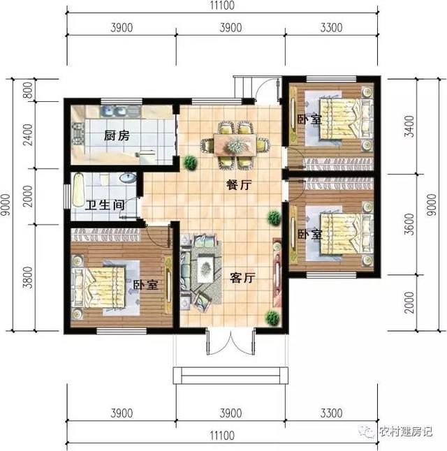 9套一層農(nóng)村別墅戶型圖，第六款最討農(nóng)村人喜歡