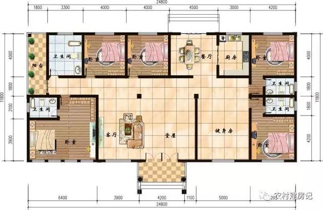 9套一層農(nóng)村別墅戶型圖，第六款最討農(nóng)村人喜歡