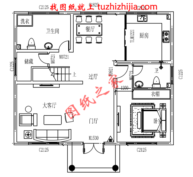 100平方三層樓房設(shè)計圖及圖片，戶型設(shè)計簡約時尚