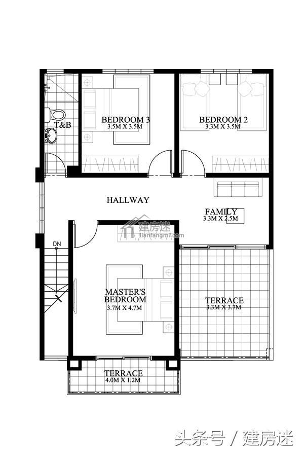 8.5米X10米兩面采光小戶型經(jīng)濟(jì)別墅兩層房屋設(shè)計圖