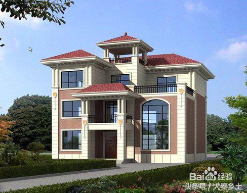 歐式三層小別墅設(shè)計圖，帶旋轉(zhuǎn)樓梯