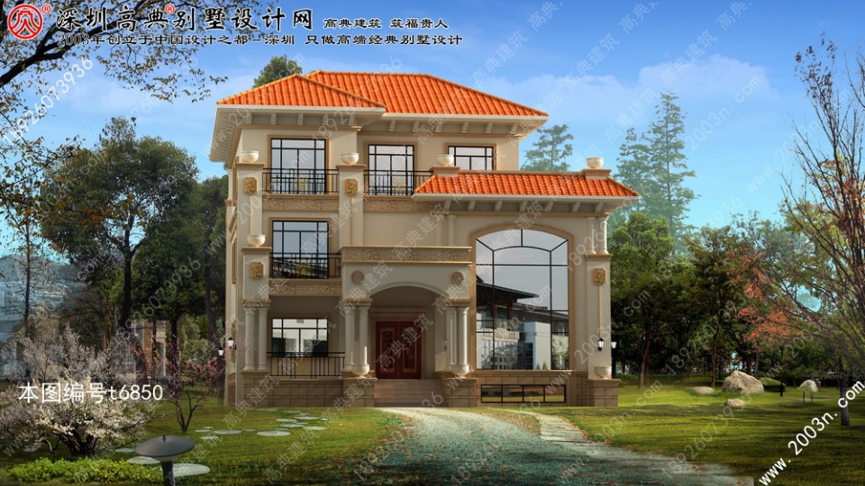 豪華別墅設(shè)計(jì)圖紙效果圖首層195平方米！