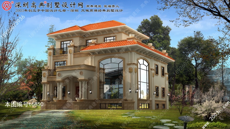 豪華別墅設(shè)計(jì)圖紙效果圖首層195平方米！