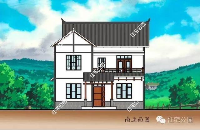 農(nóng)村中式二層小別墅戶(hù)型，你會(huì)把車(chē)庫(kù)這么放嗎？