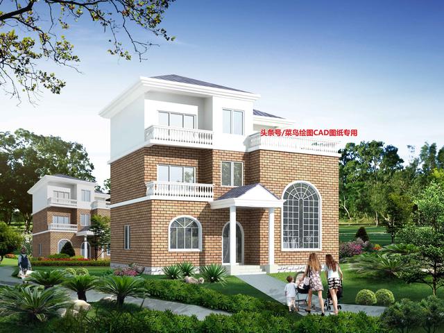 27萬建3層別墅！坡頂造型簡潔，平面布置緊湊，采光通風良好！