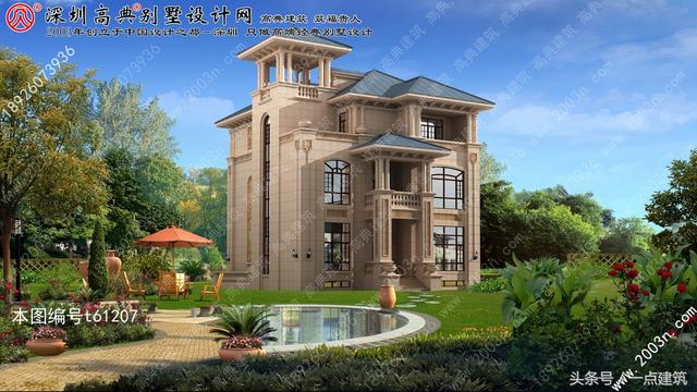 帶地下室和小塔樓的三層豪華歐式別墅效果圖+建造施工實景照片！