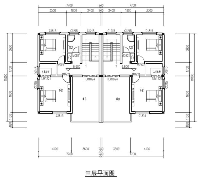 農(nóng)村兄弟別墅，車庫露臺樓梯為啥都在中間，含平面圖！
