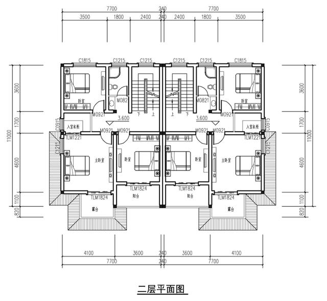 農(nóng)村兄弟別墅，車庫露臺樓梯為啥都在中間，含平面圖！