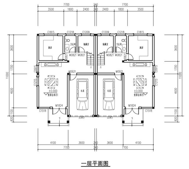 農(nóng)村兄弟別墅，車庫露臺樓梯為啥都在中間，含平面圖！