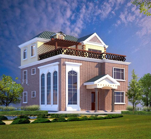 自帶健身房麻將室的古典豪華三層復(fù)式別墅設(shè)計(jì)效果圖！