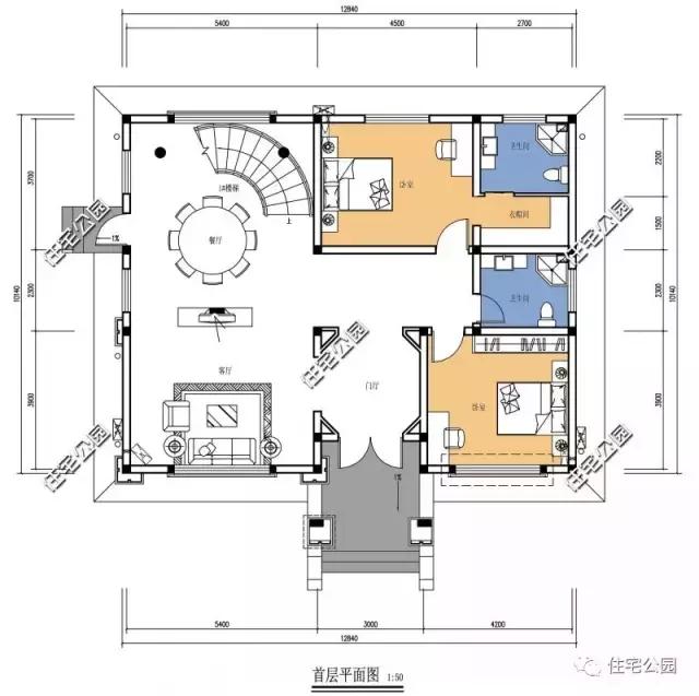農(nóng)村別墅戶型12X12米，7臥室，實(shí)用又接地氣！