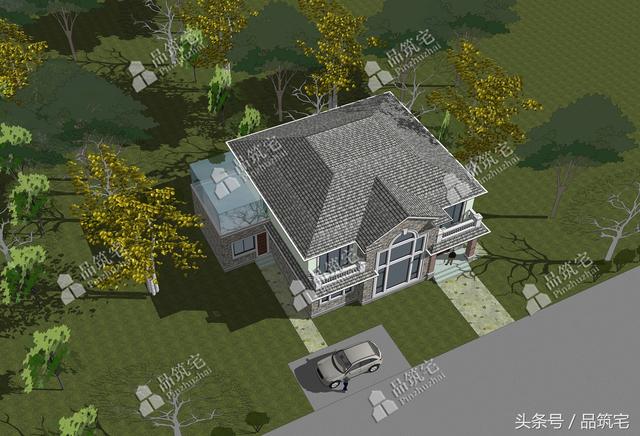 13×14米二層農村別墅，帶土灶房，客廳大落地窗！