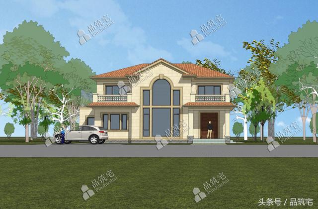 13×14米二層農村別墅，帶土灶房，客廳大落地窗！