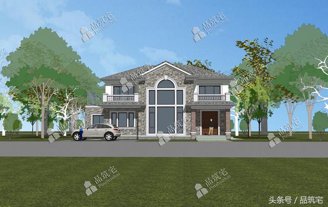 13×14米二層農村別墅，帶土灶房，客廳大落地窗！