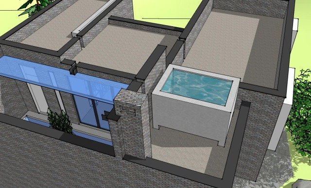 農(nóng)村現(xiàn)代別墅，屋頂帶蓄水池，簡約時尚，