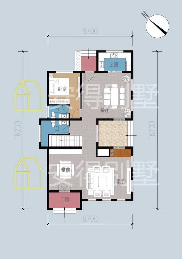 農(nóng)村精品別墅，8X16M，解決建筑過長問題！