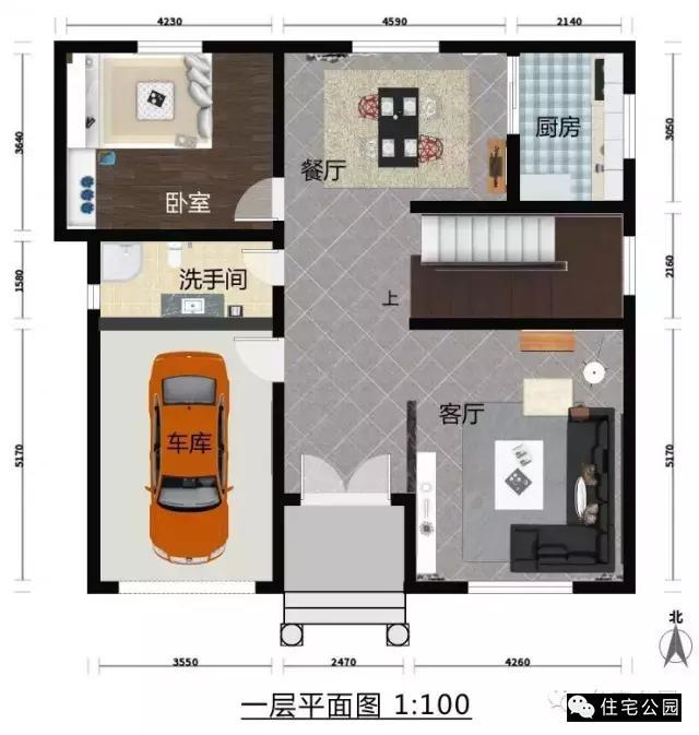 3層別墅戶(hù)型11X11米，一見(jiàn)傾心、布局好！