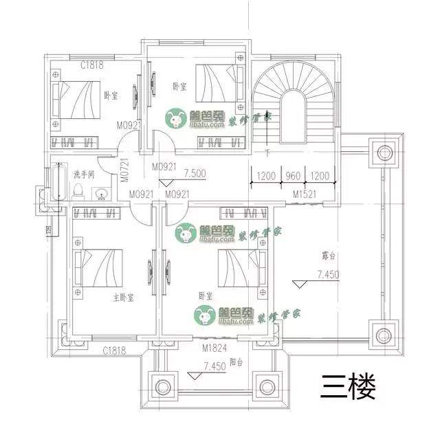 土豪自建三層別墅 8個臥室的新農(nóng)村自建房附全套施工圖紙！