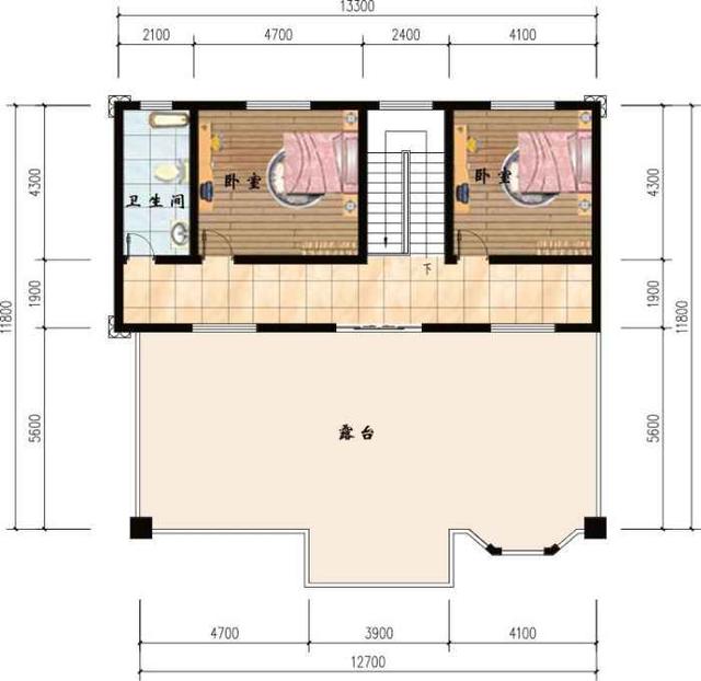 12.7X11.8米平坡屋頂結(jié)合三層別墅，挑空客廳旋轉(zhuǎn)樓梯樣樣不落