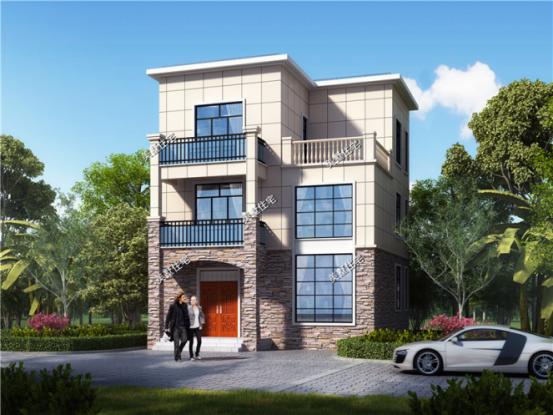 9X8米普通農(nóng)村三層樓房設(shè)計(jì)圖，平屋頂還帶露臺