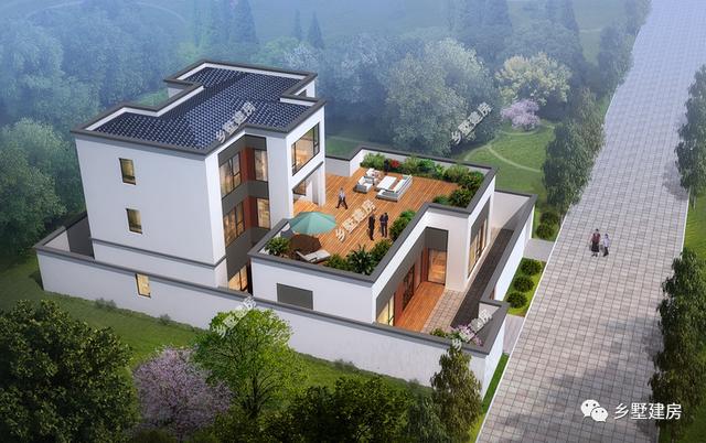 傳統(tǒng)中式自建別墅與現(xiàn)代風(fēng)格碰撞，看看你喜歡這種自建房嗎？