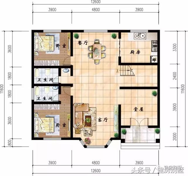 曬曬農村自建的二層小洋樓，比效果圖還好看，附戶型平面圖