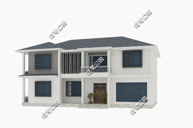 4間兩層現(xiàn)代簡約風(fēng)格農(nóng)村別墅方案圖，大客廳，大餐廳