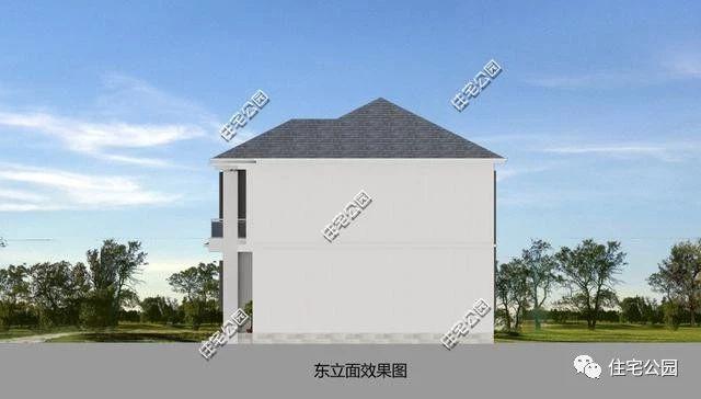 4間兩層現(xiàn)代簡約風(fēng)格農(nóng)村別墅方案圖，大客廳，大餐廳