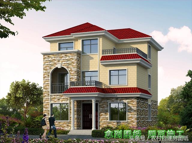 5款開間10米內(nèi)的三層樓房設(shè)計(jì)方案，造價(jià)不高還有面子