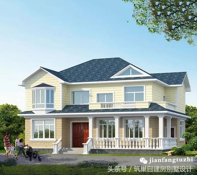 2款35萬(wàn)左右二層農(nóng)村自建房設(shè)計(jì)圖，第二款帶完工圖