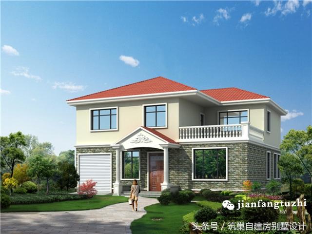 2款35萬(wàn)左右二層農(nóng)村自建房設(shè)計(jì)圖，第二款帶完工圖