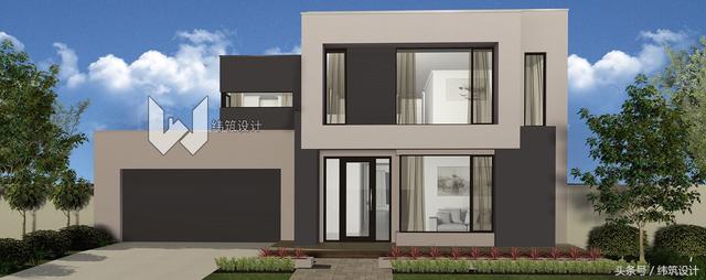 現(xiàn)代風(fēng)格兩層自建房設(shè)計圖，坡頂、平頂兩種戶型選擇