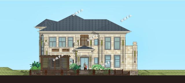 20X18米東南亞風(fēng)格二層鄉(xiāng)村田園別墅！