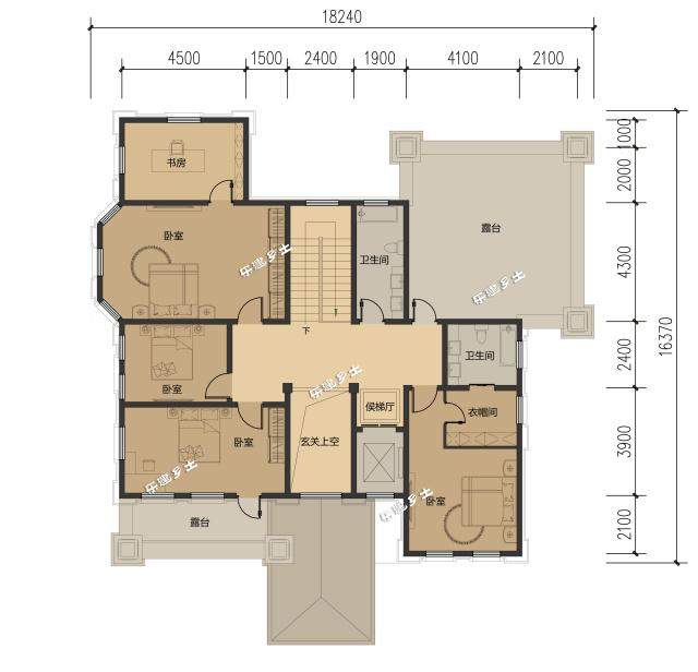 20X18米東南亞風(fēng)格二層鄉(xiāng)村田園別墅！