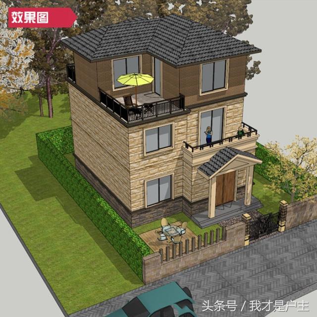 一套農(nóng)村三層小平米別墅！