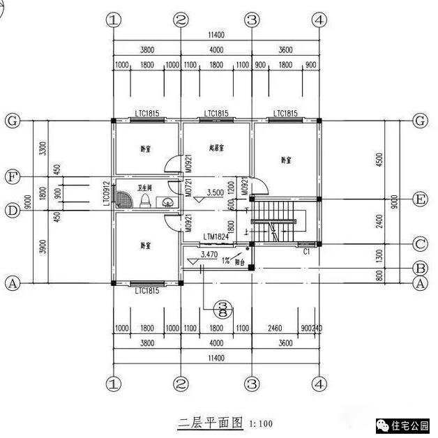 11.4X9米農(nóng)村別墅，5室2廳，帶堂屋！