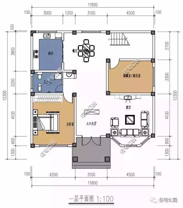 自建12X12米方正2層別墅，布局實(shí)用多臥室，適合農(nóng)村！