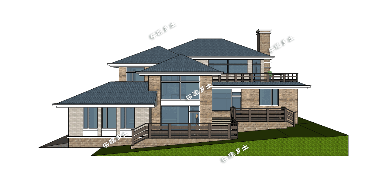 坡面宅基地上的二層北美風(fēng)別墅！